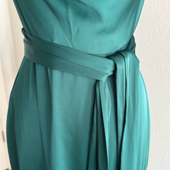 LIV FOSTER Green Cowl Neck Maxi Dress Satin Gown Wedding Formal Party Size 2 - Picture 7 of 14